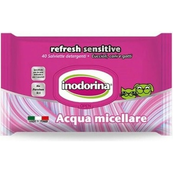 Inodorina Refresh Sensitive - Мокри кърпички с Мицеларна вода за чувствителна кожа 40 бр