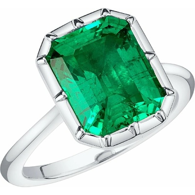 Eppi Zlatý bezel prsteň s emerald lab grown smaragdom Kayla R47170
