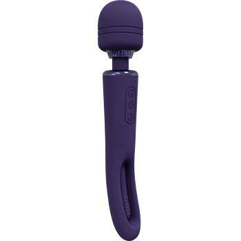 VIVE Kiku Rechargeable Double Ended Wand with Innovative G-Spot Flapping Stimulator Purple