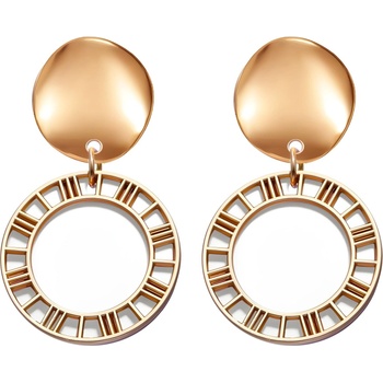 HARAHU Обици xi-27561 - Златна / Бяла kp27561 (xi-27561)