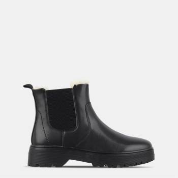 Jack Wills Обувки Jack Wills Fur Chelsea Boots - Black
