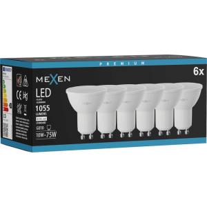 Mexen Nova 6x LED Крушка GU10, 10W, Неутрална - 4000K, 1055 lm - L108-GU10-1040-01x06 (L108-GU10-1040-01x06)