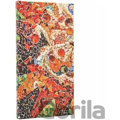 Gaudi's Sun Gaudi’s Mosaics Slim 12-month Horizontal Hardcover Flexi Dayplanner Elastic Band Closure 2026 2026