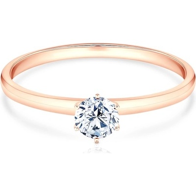 Savicki Zásnubný prsteň ružové zlato diamant SV R2 D R