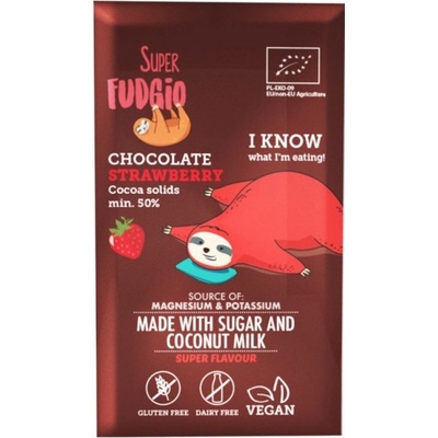 Super Fudgio s kokosovým mlékem a jahodami bio vegan 80 g