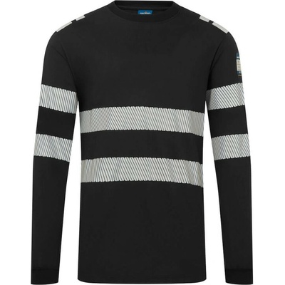 Portwest Tričko PW3 FR732 Modaflame Knit FR dlouhý rukáv Černá 3XL