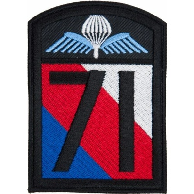 Nášivka: 71. výsadkový prapor [hranatá] [bsz] barevná