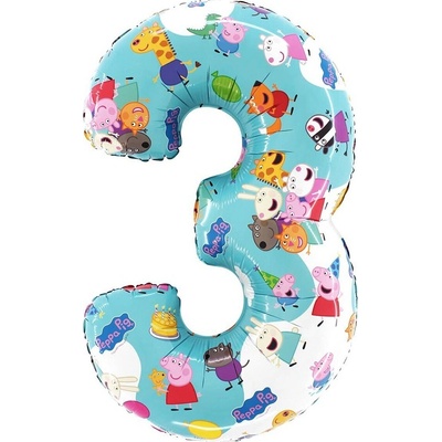 Gemar Balónek fóliový narozeninové číslo 3 Peppa Pig 66 cm