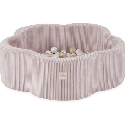 PLUSH NEST PLUSH NEST Suchý bazén Kvetinová zóna 95 × 30 cm, prémiový menčester svetlo ružový, s 200 loptičkami