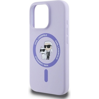 CG Mobile iPhone 16 Pro KARL LAGERFELD ТЕЧЕН СИЛИКОН KARL AND CHOUPETTE MAGSAFE Силиконов протектор за телефон, удароустойчив, MagSafe, LILA KLHMP16LSCMKCRHU (KLHMP16LSCMKCRHU)