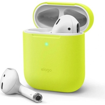 elago Защитен калъф Elago Skinny Silicone Case за Apple Airpods / Apple Airpods 2, жълт/фосфор (EAPSK-BA-NYE)