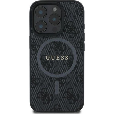 GUESS Гръб Guess PU Leather 4G Colored Ring MagSafe Case за iPhone 16 Pro Max - Черен (3666339327231)