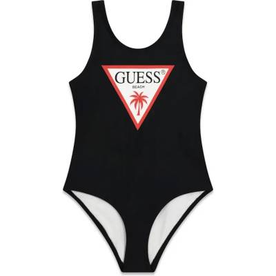 GUESS Цял бански за момиче в черен цвят с цветно лого Guess