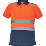 CERVA Поло тениска с къс ръкав cerva ciudades cadiz hv / hi-vis - тъмносиня/оранжева hv 4xl (0305005391007)