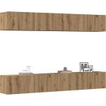 vidaXL Комплект стенен ТВ шкаф, 4 части, дъбов, 100x30x30 см (3328946)