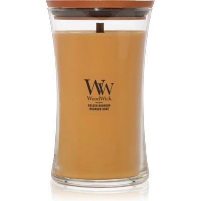 WoodWick Opulent Wood Golden Bourbon ароматна свещ с дървен фитил (hearthwick) 609.5 гр