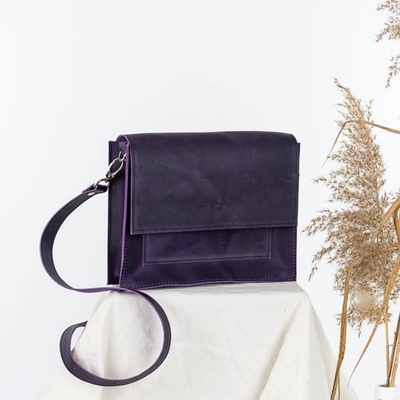 Ammyla kožená kabelka Zara Raw crazy deep purple