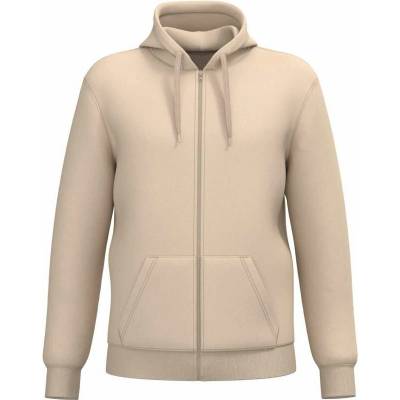 Kariban UNISEX HOODIE mikina na zip s kapuci světlá písková