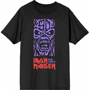 Iron Maiden tričko Est. 1975 Stamp Logo Purple čierna