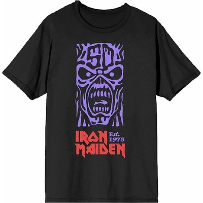 Iron Maiden tričko Est. 1975 Stamp Logo Purple čierna