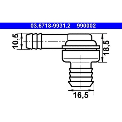 ATE Připojovací trubice podtlakové hadice 03.6718-9931.2
