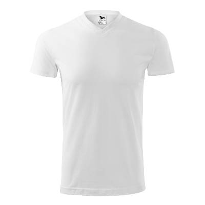 Malfini v-neck heavy 111 / Унисекс тениска с v-образно деколте - бяла xl (1110016)