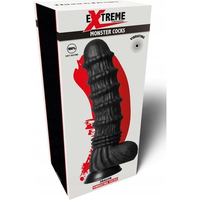 Hidden Desire Extreme Monster Cocks Dragon silikonové vibrační dildo s přísavkou 27,5 x 5,5 cm