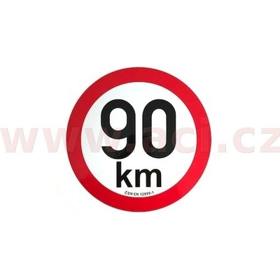 ACI omezení rychlosti 90 km retroreflexní průměr 200 mm (na přívěsy)