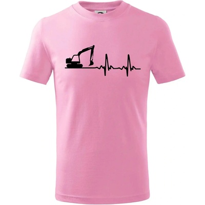 EKG bagr tričko detské ružová