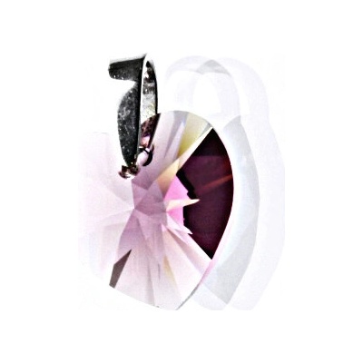 Čištín Stříbrný přívěšek srdce se Swarovski krystalem fuchsia 6897