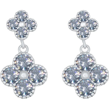 CrysTalp Nádherné náušnice s čírymi kvietkami 42289.WHI.R