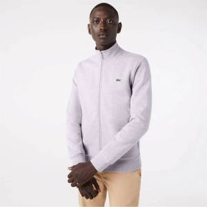Lacoste Поларена блуза Lacoste Men's Basic Full Zip Fleece Top - Light Grey CCA
