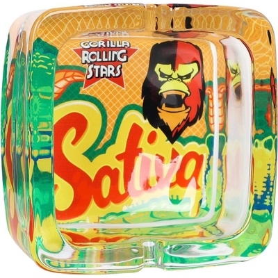 Gorilla Rolling stars Shatter Resistant Glass Ashtray 93 x 93 x 42 mm Square