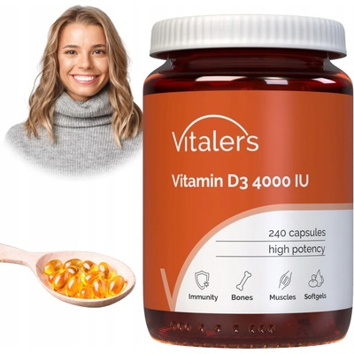 Vitaler's Vitamín D3 4000 IU 240 mäkkých gélov