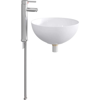 vidaXL Мивка за баня Хром 35, 5 x 35, 5 x 14, 5 см Метал (890244)