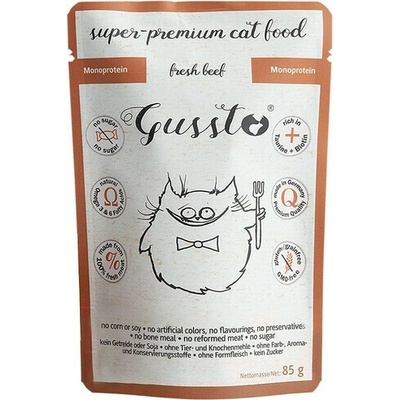 GUSSTO Cat Fresh Beef čerstvé hovädzie 85 g