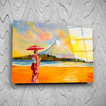 Art gift Стъклено АРТ пано - Залез над Фуджи