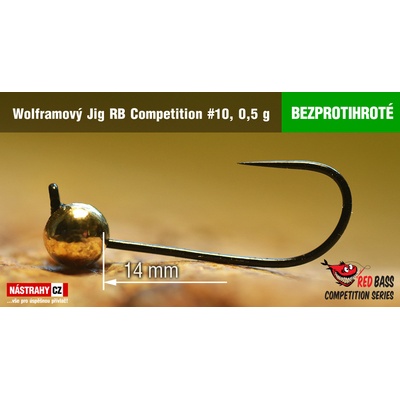 NASTRAHY.cz Bezprotihrotý wolframový Jig RB Competition #10 14 mm 0,5 g Gold 5 ks