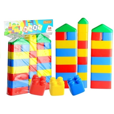 LEAN TOYS Farebné kocky pre batoľa 28 ks