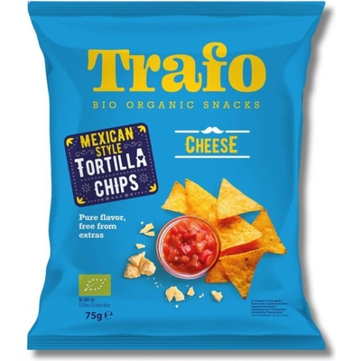 Trafo Bio Tortilla chipsy s příchutí sýra nacho sýrové potěšení s každým křupnutím 75 g