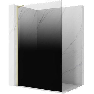 Mexen Kioto L стенно покритие за душ Walk-in 90 x 200 см, омбре черно 8 мм, злато (800-090-103-55-76)
