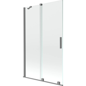 Mexen Velar плъзгащ се двукрилен душ параван 110 x 150 cm, прозрачен, gun metal - 896-110-000-01-95 (896-110-000-01-95)