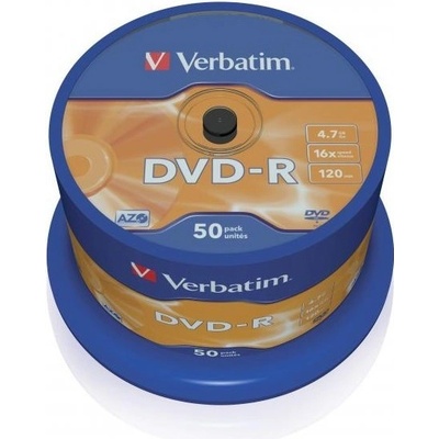 Verbatim DVD-R 4,7GB 16x, cakebox, 50ks (43548)