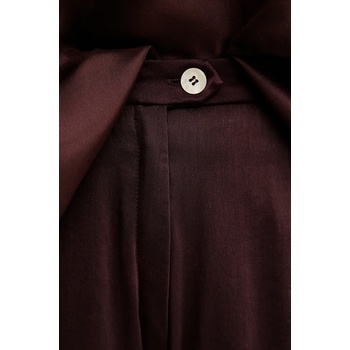 Forte Forte Панталон с коприна Forte Forte в бордо разкроен модел над глезена, с висока талия 13897 my pants (13897.my.pants)