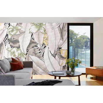 DIMEX ART s. r. o Самозалепваща се флизелинова фототапета плат с цветя 375 x 250 см