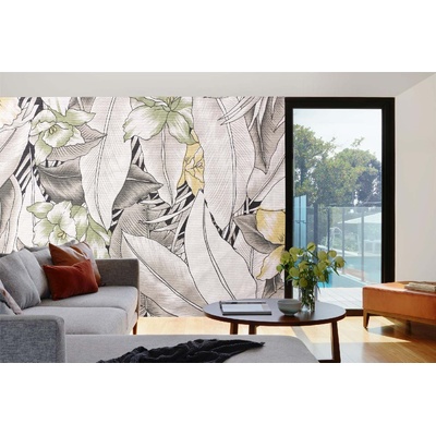 DIMEX ART Самозалепваща се флизелинова фототапета плат с цветя 375 x 250 см