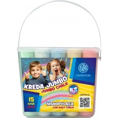 ASTRA Chodníková krieda Jumbo v plastovom boxe 15ks mix farieb 330022004