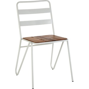 Premier Housewares Бял/в естествен цвят трапезен стол от масивен бряст District - Premier Housewares (5501327)