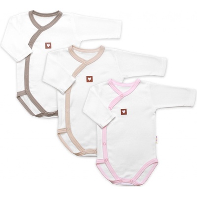 Rastúca výhodná sada 3x Body pre bábätko Nature Unisex ružová béžová taupe