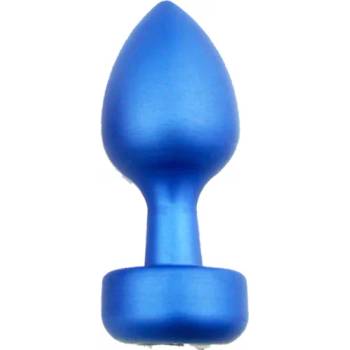 X Fun Алуминиево дилдо Butt Plug с бижутерия "SENSUAL BLUE" 8 см размер М